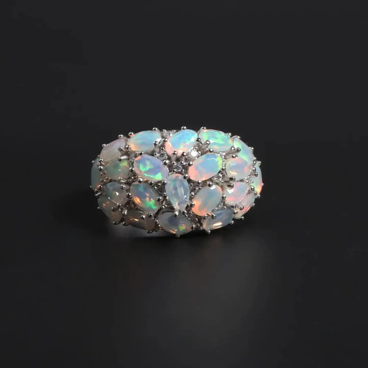 Luxury 4ct Ethiopian Opal Sterling Silver Ring